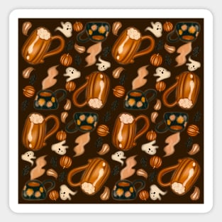 Pumpkin autumn pattern drawing Magnet